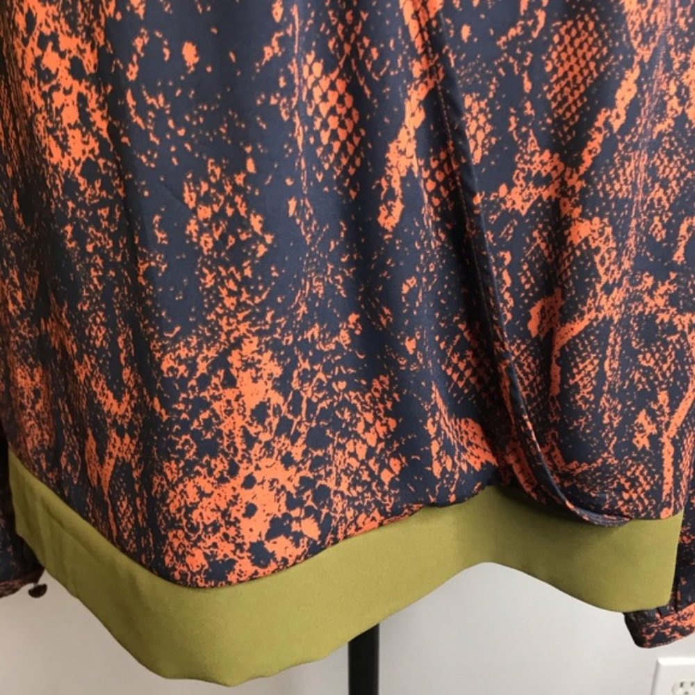 Cabi #101 Border Wrap Python Print L/S Blouse Med - image 7